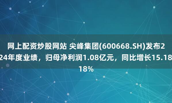 网上配资炒股网站 尖峰集团(600668.SH)发布2024年度业绩，归母净利润1.08亿元，同比增长15.18%