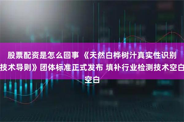 股票配资是怎么回事 《天然白桦树汁真实性识别技术导则》团体标准正式发布 填补行业检测技术空白