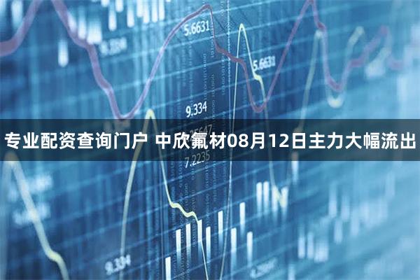 专业配资查询门户 中欣氟材08月12日主力大幅流出